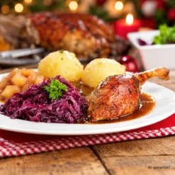 Gänsebraten mit 4 Beilagen portionsweise