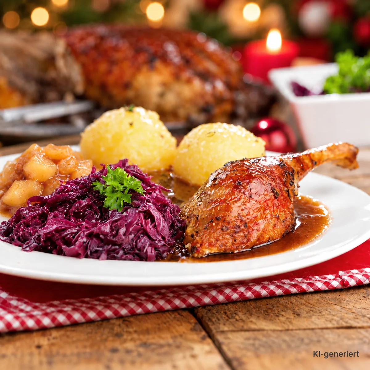 Gänsebraten mit 4 Beilagen portionsweise