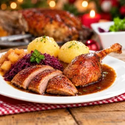 Gänsebraten mit 4 Beilagen portionsweise